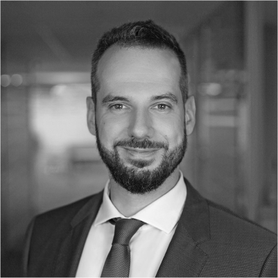 Headshot of Zsombor Orban, greyscale